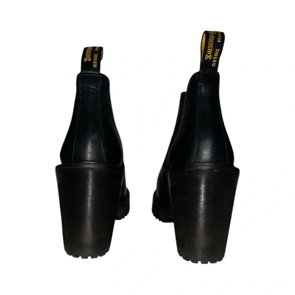 Dr Martens Woman Hurston Black High Heel Chelsea Ankle Boots - Picture 5 of 7